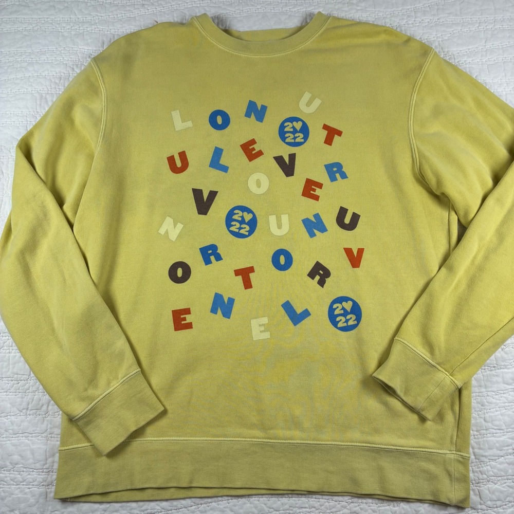 Harry Styles Love on Tour 2022 Yellow Alphabet Soup L Crewneck Sweatshirt  *note
